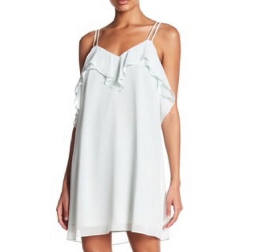 Bcbgeneration Ruffled Mini Dress Green Size Medium